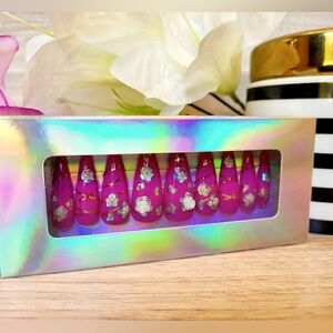 Nail Art & Co. : Press On Nails Hot Pink Stiletto 1